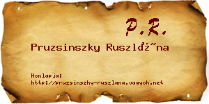 Pruzsinszky Ruszlána névjegykártya